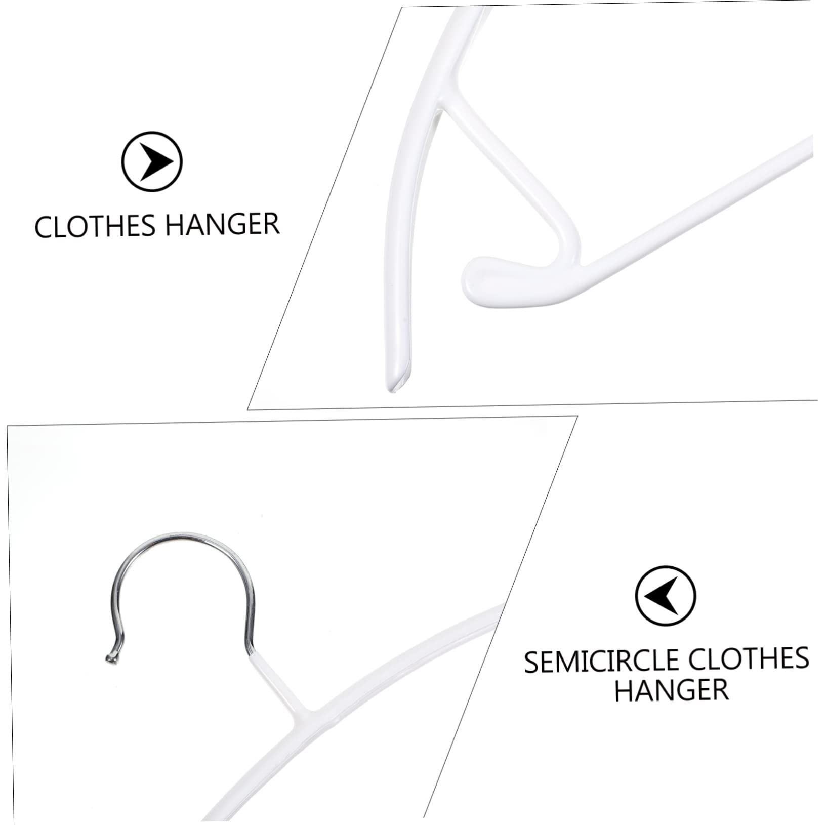 Perchas de Ropa Semicirculares de PVC Recubrimiento Antideslizante, Capacidad 8kg, Paquete de 10 Unidades para Armarios y Uso en Invierno