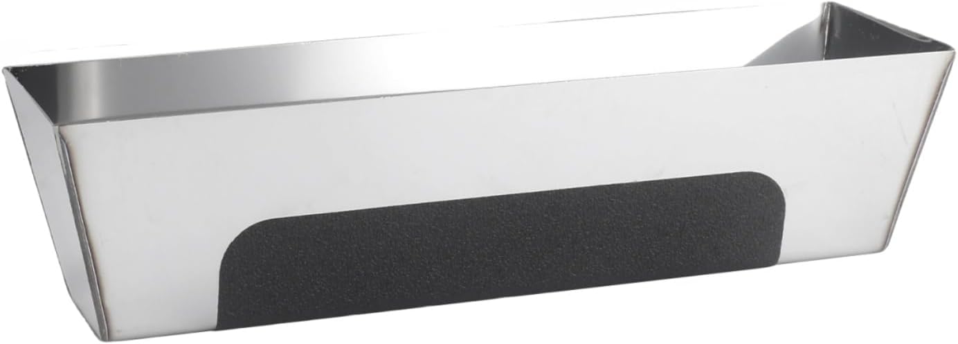 12" Stainless Steel Mud Pan,Anti-slip Base,Sheared Sides to Clean Knives, Hold Joint Compound, Drywall and Plaster