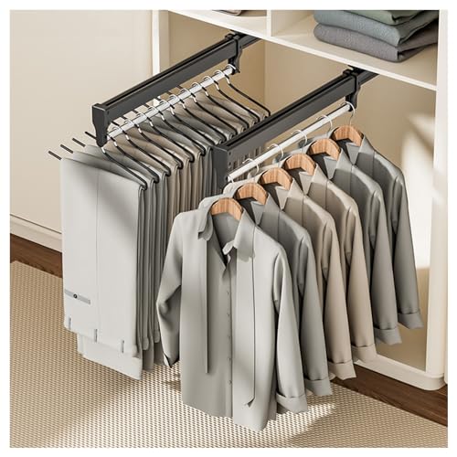 Armoire rétractable cintre coulissant tringle suspendue dressing Wisdom gain de place