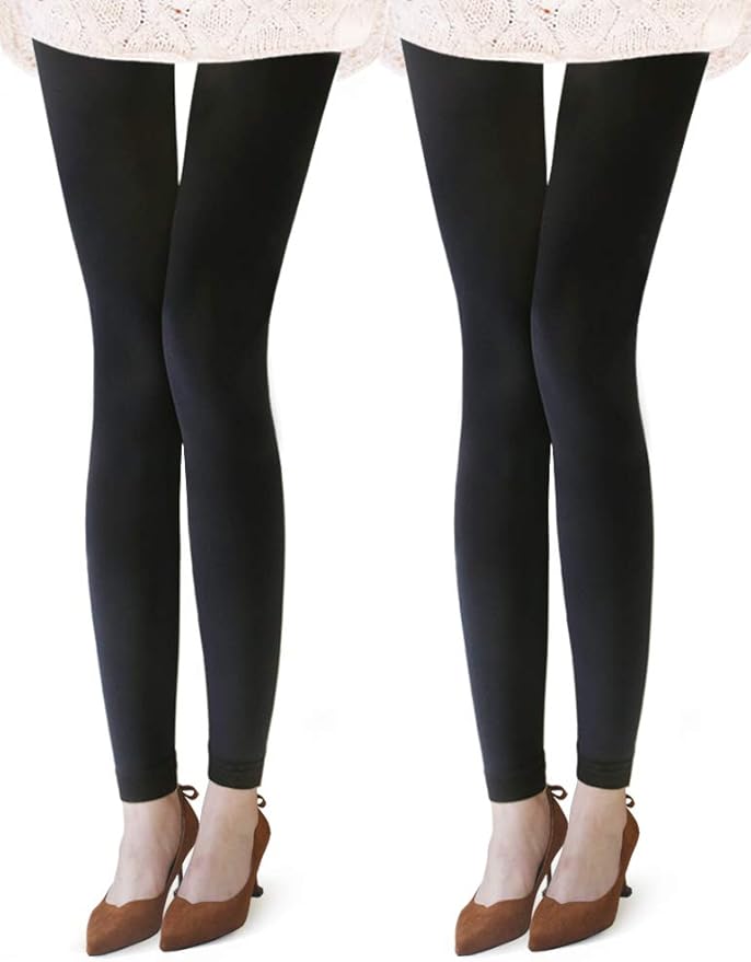 plus size fleece lined footed tights