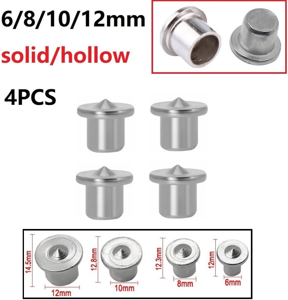 Steel Dowel Center Point Set for Woodworking – 4-Piece Chrome-Plated Hardwood Dowel Alignment Tool with 6mm, 8mm, 10mm, 12mm Center Pins, Tenon Joint Marker(solid 8mm)