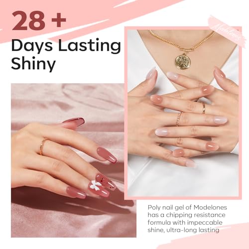 Image of modelones Poly Nail Gel Set 6 Colors Jelly Brown Skin Tones Neutral