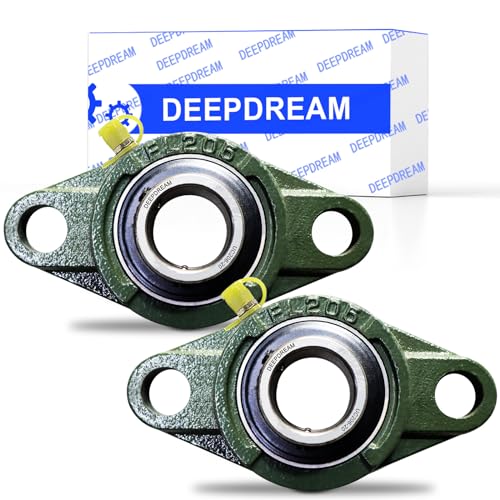 2 PCS of DEEPDREAM UCFL206-20 Pillow Block Bearing, 1-1/4" Bore, Flange Mounted Pillow Block Bearing, Solid Base, Self Alignment