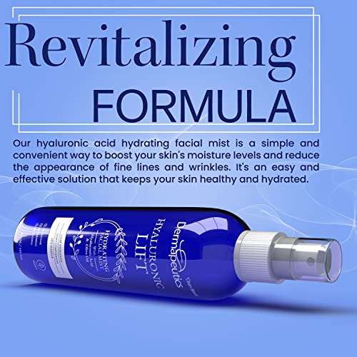 Dermapeutics Hyaluronic Lift Face Mist, 8 Fl Oz /236.5Ml | Hydrating Facial Mist Spray With Hyaluronic Acid & Olive Oil #TOP4