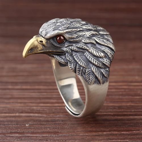 Bague eagle vintage pour hommes en argent style thaïlandais
