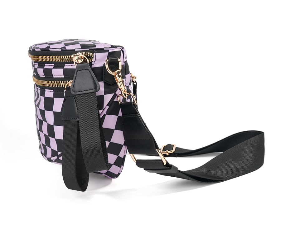 Image of FEIBOON Spacious Checkered Nylon Crossbody Bag Bum Bag Handbags Wallets for Women