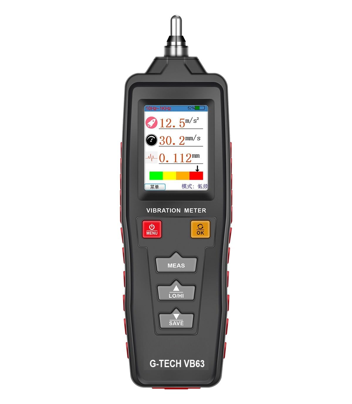 Pen Type Vibration Meter VB 63, Digital Color LCD Display, Piezoelectric Ceramic Accelerometer, 500 Data Storage Groups-image-30