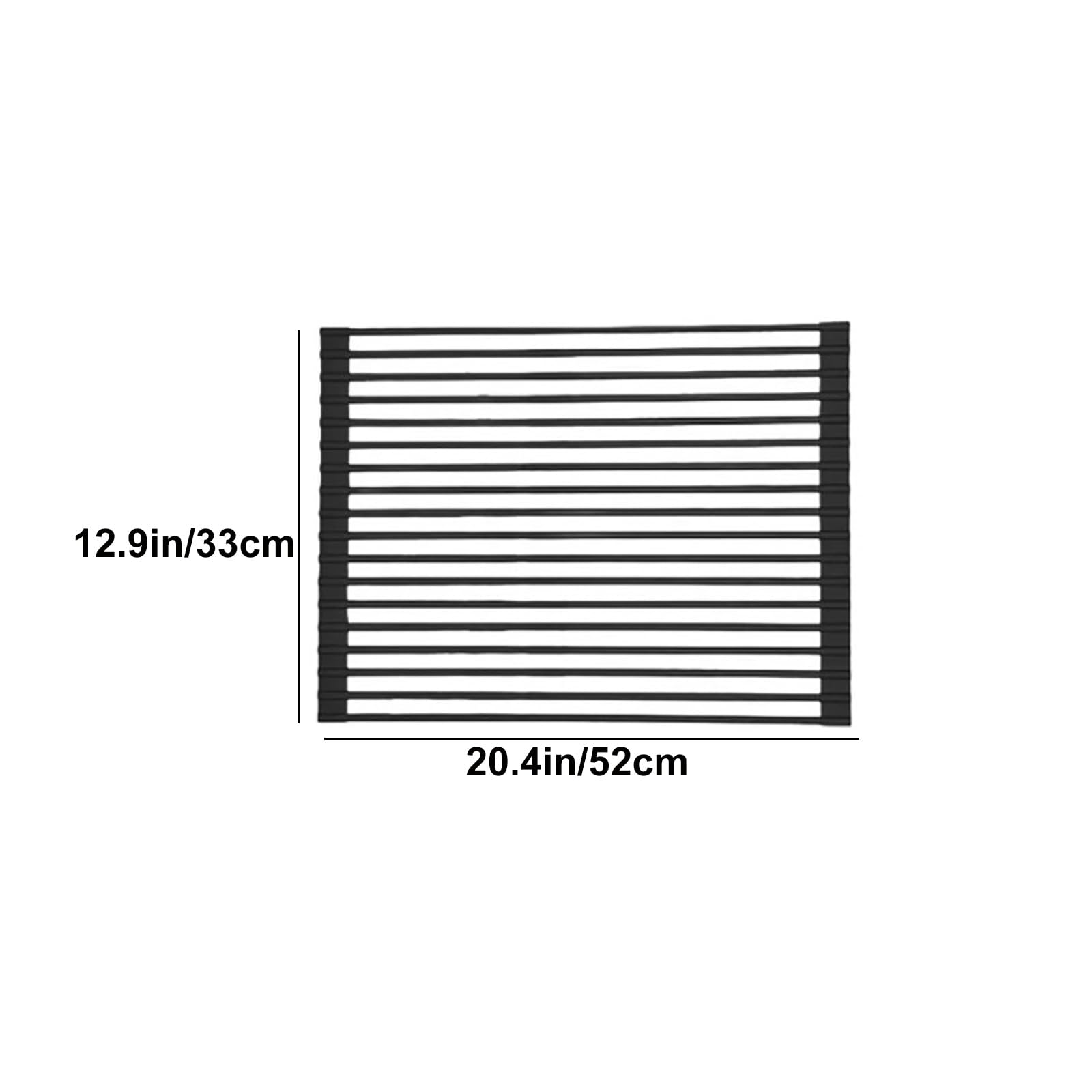 Escurridor plegable de acero inoxidable para secar sobre el fregadero, organizador de cocina multifuncional para platos, cuencos, frutas y verduras (negro, XXXXgrande)
