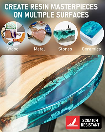 Smallbudi 2 Gallon Crystal Clear Epoxy Resin Kit, High Gloss & Bubbles Free Resin Supplies For Coating And Casting, Molds, Jewelry Making, Diy Art, Crafts, Counter Top, River Table Tops, Mix 1:1 Ratio #TOP3