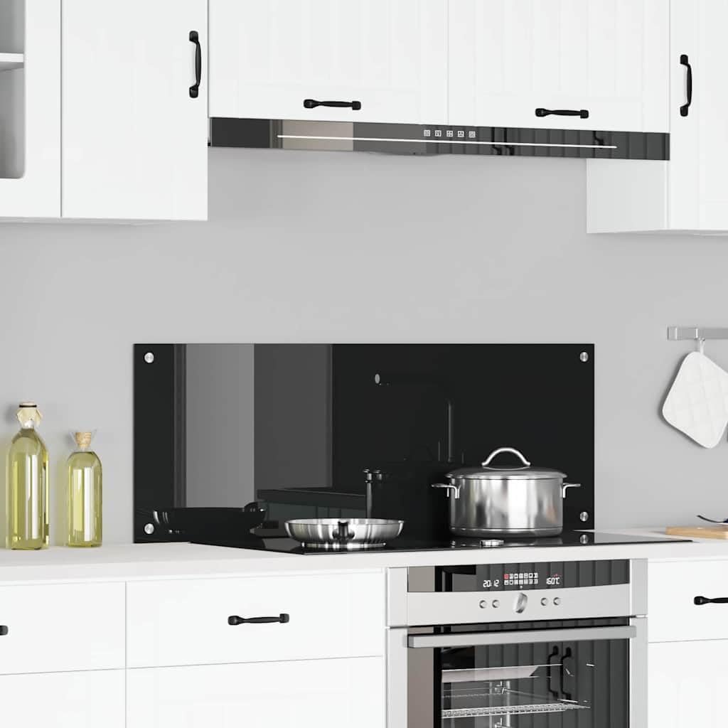 INLIFE Küchenrückwand Schwarz 110 x 40 x 0.6 cm,Heim & Garten,Küche & Esszimmer,Küchenhelfer & -utensilien,Schwarz,7.4 KG,42001298