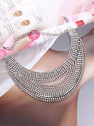 Image of Yellow Chimes Necklace for Women and Girls Fashion Choker Necklace for Women Western | Statement Rhinestone Choker Necklace| Birthday Gift for Girls & Women Anniversary Gift for Wife