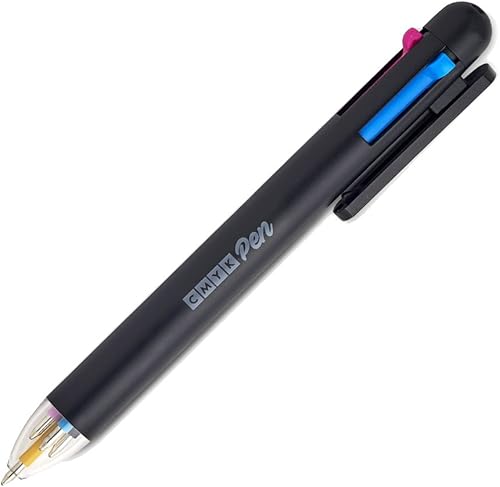 SUCK UK CMYK - Bolígrafo multicolor y bolígrafo multicolor en uno, bolígrafos retráctiles para diario y para tomar notas, suministros de oficina o