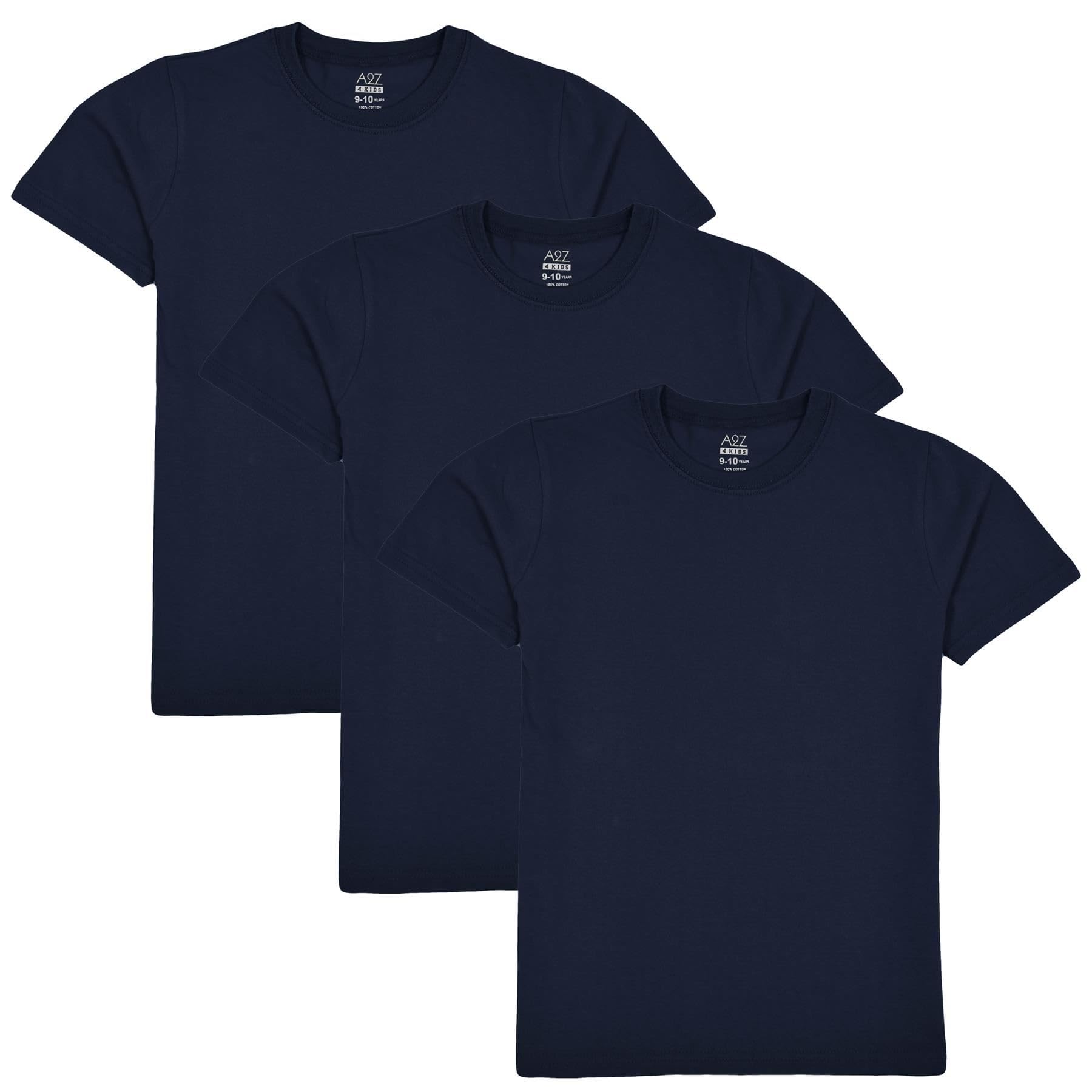 A2z 4 Kids Unisex Kids Navy Pack Of 3 Plain - T Shirt Pl 3 Pack 13