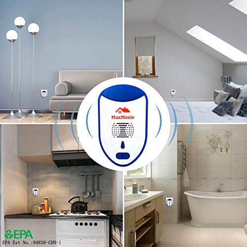 Maxmoxie Ultrasonic Pest Repeller, Humane Mice Control Electronic Insect Repellent, Reject Rodent Bed Bug Spider Rat #TOP4