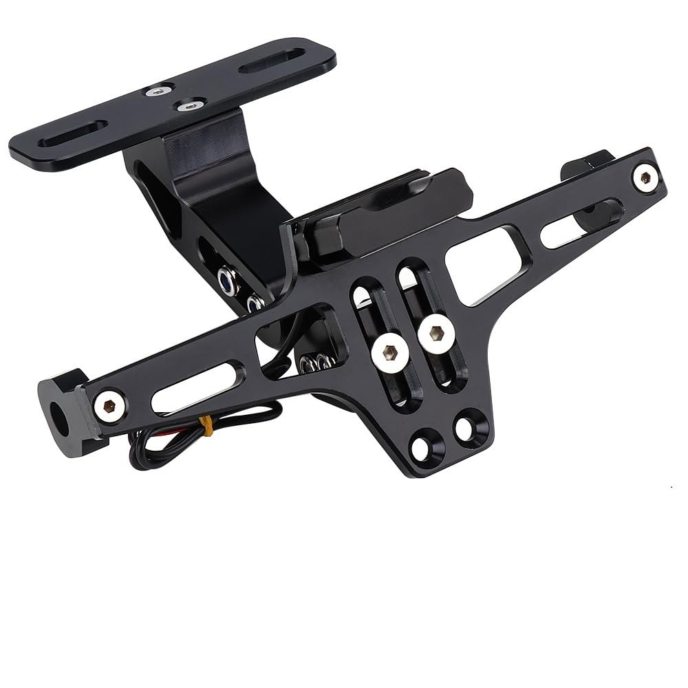 DDGBERFP For QJMOTO 400 600 2022 Short Tail License Plate Holder Adjustable Rear Spoiler Holder(Black)