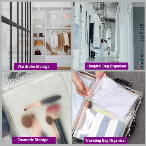 Bolsas reutilizables ziplock Marrie para almacenamiento de ropa de viaje y equipaje esmeriladas 4