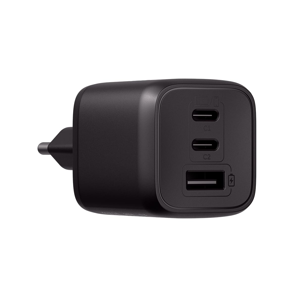 Carregador Universal de Parede Carga Rápida 65W GaN, Quick Charge e Power Delivery, 2 Saídas USB-C + 1 Saída USB-A, Bivolt Automático, Branco, W65GAN, ELG