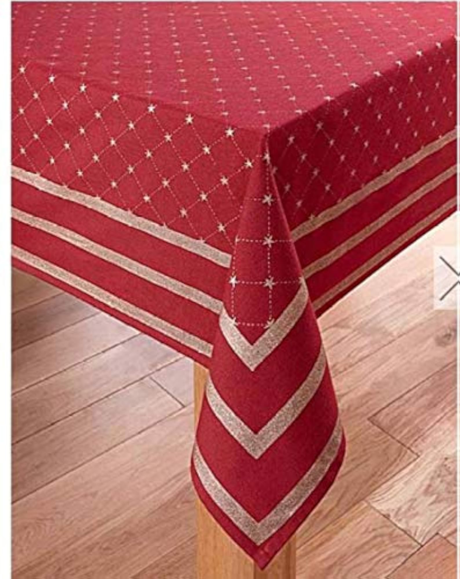 Cotton 4 Seater Rectangular Table Cover, Red