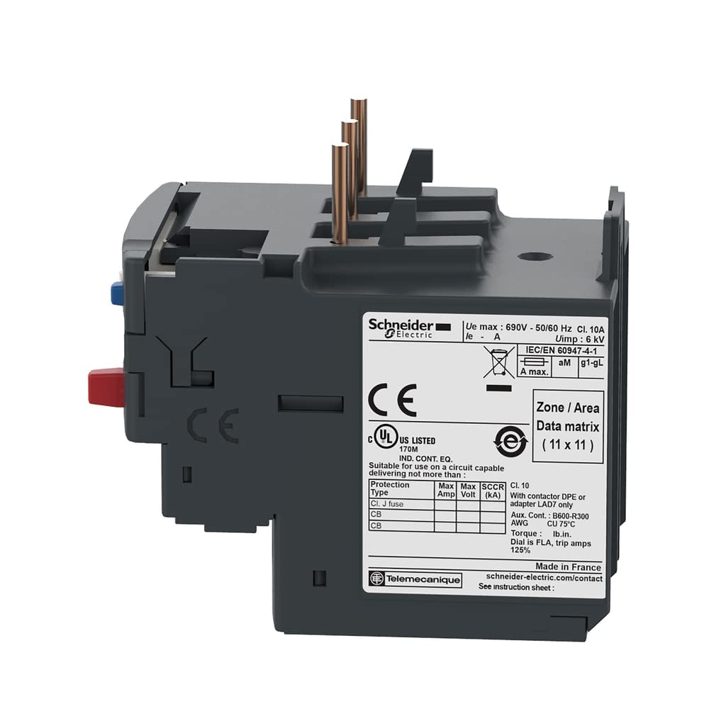 Schneider Electric DPER14 Easy TeSys Thermal Overload Relay with Manual/Automatic Reset, Screw Clamp Terminals | Used with Air Conditioner, Heat Pump, HVAC, AC Compressor and More, 7-10Amps