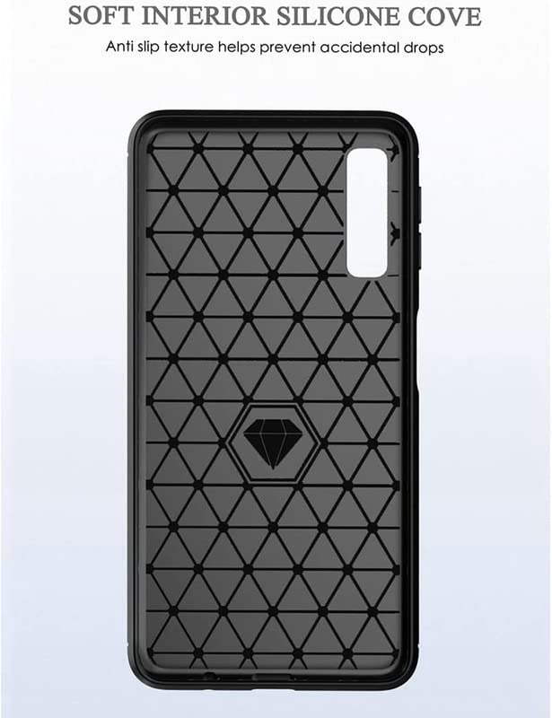 Image of NPRC Hybrid Ultra Slim Protective Case TPU Non-Slip Carbon Fiber Texture Shockproof Case Cover for Samsung Galaxy A7 2018 - Blue