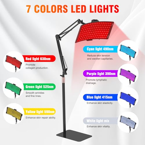 7 in 1 Portable Light Therapy for Face for Body Lamp with Stand, 920nm Red Infrared Light Therapy Device, LED Face Skin Body Skin Care at Home - Image 3