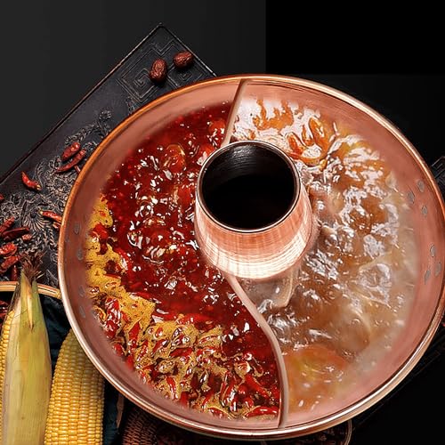 Olla China para Fondue de Carbón 28 cm de Cobre miniatura 3