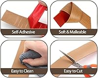 Vista 5 de Tira de transición de piso de 3.28 pies, tira de transición de umbral de PVC, tira de transición de alfombra a azulejos, tira divisora plana, tira