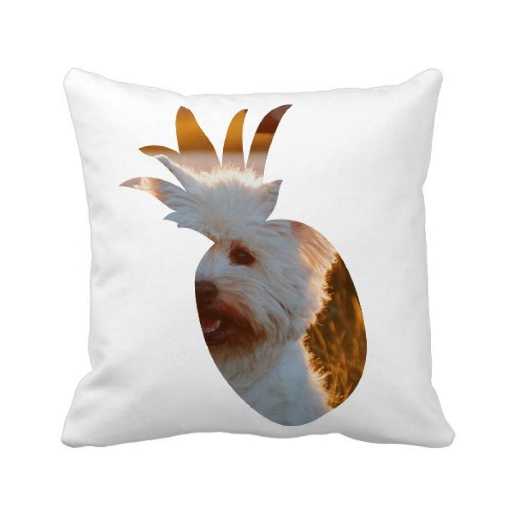Pineapple Coussin carre DIY motif chien blanc pour rompre la solitude de vos nuits