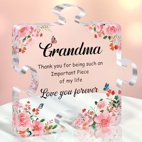 Christmas Birthday Gifts for Grandma, Linkax Grandma Birthday Gifts Acrylic Home Decorations for Bedroom Living Room, Grandma Stocking Fillers Advent Calendar