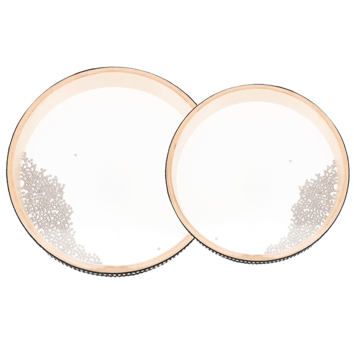 WOONEKY 2pcs Ocean Wave Bead Drum Hand Percussion Instrument for Gentle Sea Sound Music for Early Learning and Parent Interaction