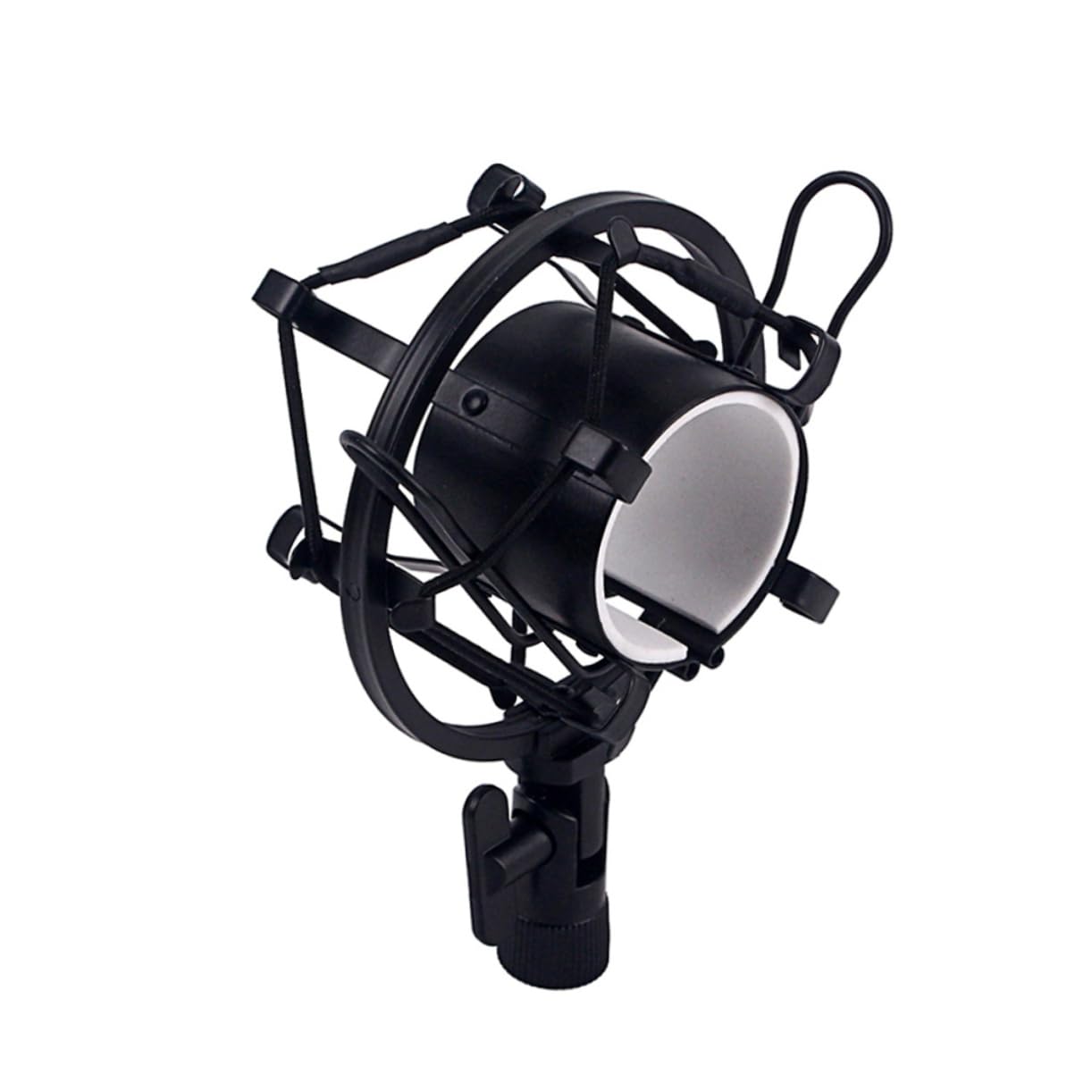 Yardwe Spider Bracket Microphone Stand Mount Black Metal Shockmount Clip for Condenser Mic Holder Vibration Function Easy Installation Durable Support for Recording