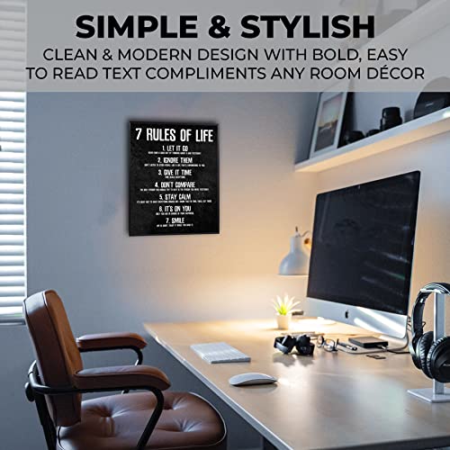 Honeykick 7 Rules Of Life Motivational Poster, 11 X 14 Inches Unframed, Printed On Premium Cardstock Paper #TOP3