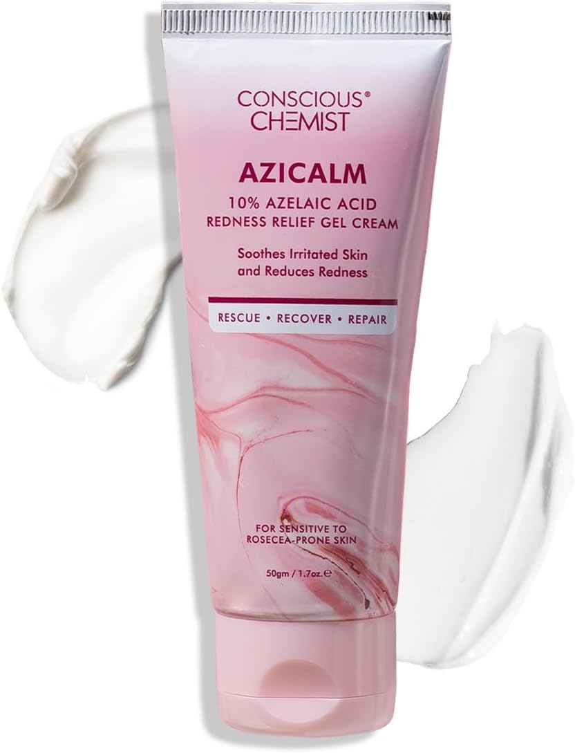 Conscious Chemist® 10% Azelaic Acid Cream | 50g | Face Cream, Redness Relief, Soothe Irritation & Inflammation, Acne Treatment, For Sensitive To Rosacea, Prone Skin & All Skin Types - Azicalm