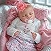 JIZHI Lifelike Reborn Baby Dolls Girl, 17 Inch Real Baby Doll Soft Body Realistic Newborn Vinyl Silicone Baby Doll Full Body Poseable Real Life Baby Dolls with Feeding Kit Gift Box for Kids Age 3+