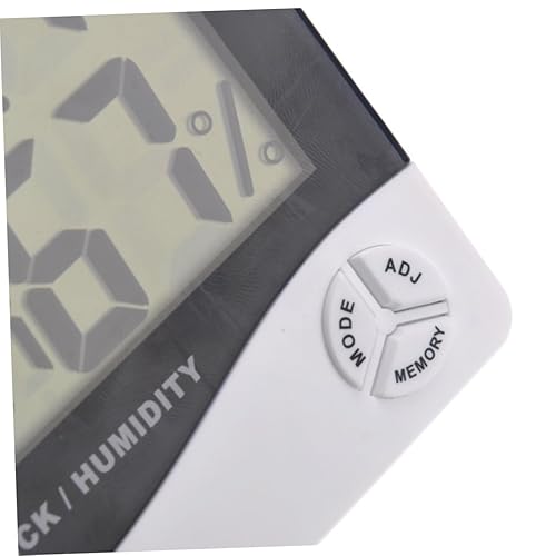 Miniatura 2 de Yardwe - Puede mostrar higrómetro de temperatura Medidor de humedad Color principalmente blanco. para fácil de leer. Hidrómetro para pantalla LCD de