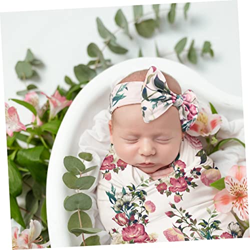 HAPINARY 1 Set/2 Stks Haarband Wrap Hoofdbanden Voor Peuters Peuter Slaapzak Pasgeboren Hoofdband Baby Dekens Pasgeboren Inbakeren Deken Nerborn Strik Band Baby Fotografie Prop Polyester - Afbeelding 6
