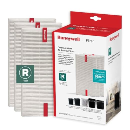 Honeywell HEPA Air Purifier Filter R, 3-Pack for HPA 100/200/300 and 5000 Series - Airborne Allergen Air Filter Targets Wildfire/Smoke, Pollen, Pet Dander, and Dust