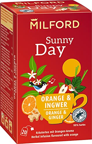 Milford Sunny Day | Orange & Ingwer | Kräutertee mit Orangen-Aroma | 20 Teebeutel Cover