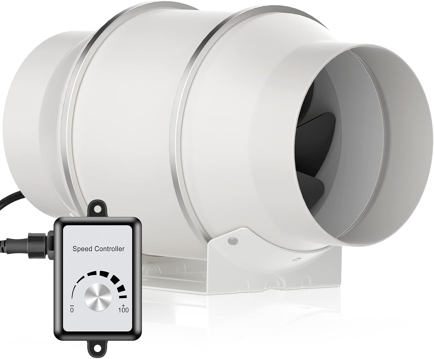 HG Power 150mm Afvoerventilator met Snelheidsregelaar Draadloos Stil voor Badkamer, Kantoor, Hotel, Hydrocultuur, Diameter 150mm