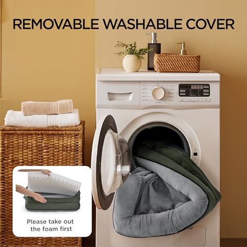 Image of Bedsure L Plus Orthopedic Dog Bed for Large Dogs - Waterproof Dog Cat Bed, L Plus Big Comfort Dogs Couch Sofa with Washable Removable Cover, Pet Bed with Nonskid Bottom, Boreal Canopy Green, 38 inch