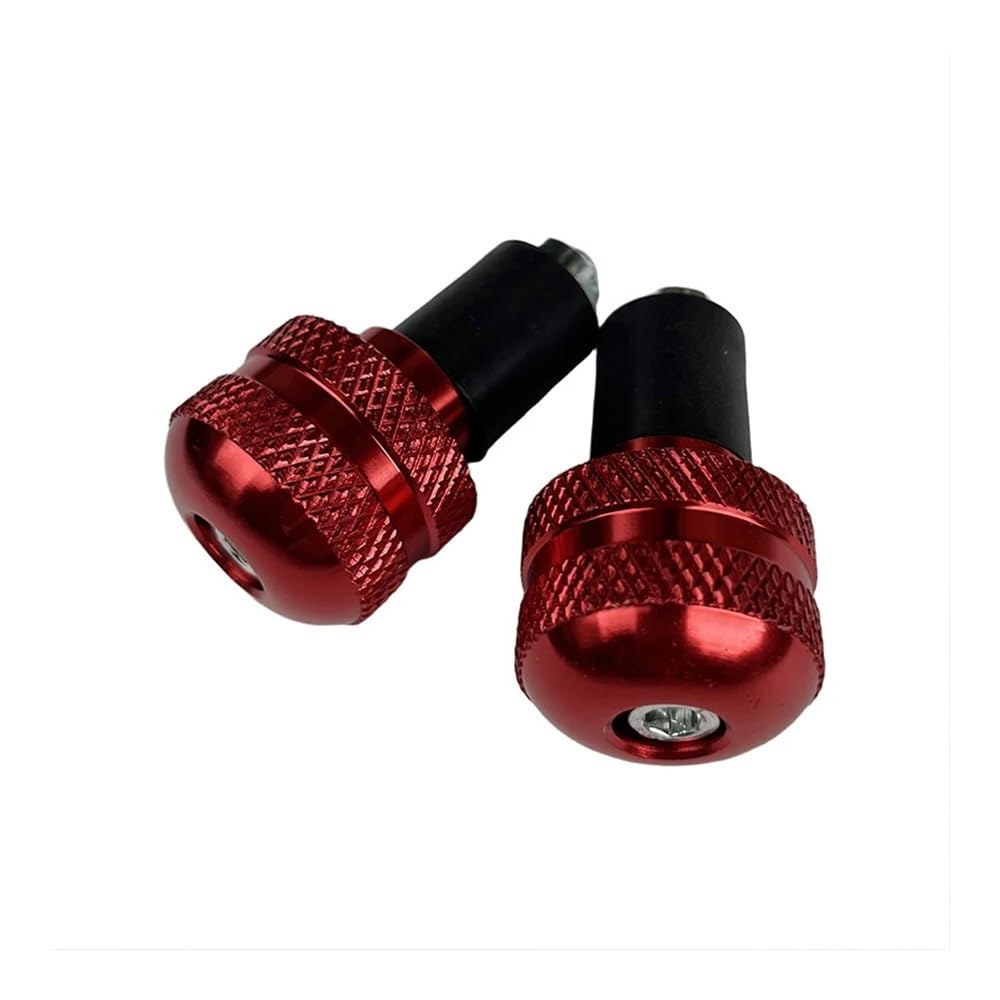 2 tappi terminali per manubrio antivibrazioni per moto da 7/8" 22 mm, neri/rossi(Black)