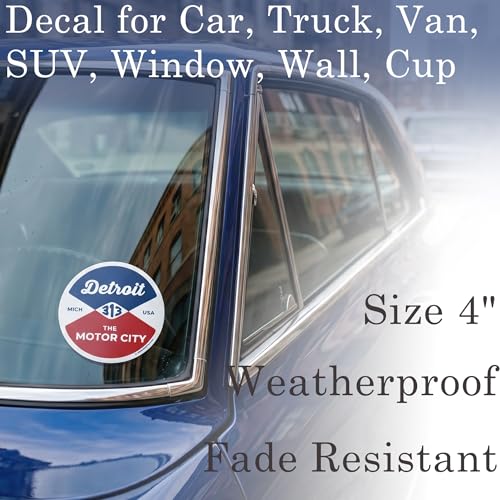 Image of Detroit Reel Vinyl Sticker 4 inch Car Truck Van SUV Window Wall Cup Laptop Automotive Decals