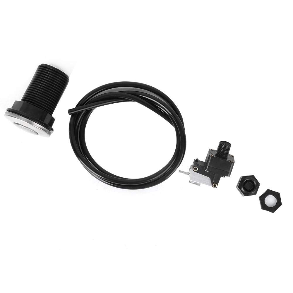 Kit de commutateur de bouton de tuyau d'air Interrupteur à poussoir activé par air pour baignoire d'élimination des ordures Convient pour la cuisine Élimination des ordures alimentaires Chauffe-eau él