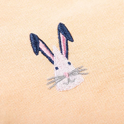 Image of OCHENTA Boys' Long Sleeve Button Down Cute Rabbit Casual Dress Easter Shirt | Oxford Cotton, Embroidered Bunny, Shirts for Boys School & Easter, Church, Wedding, Family Photos, Holiday Outfit