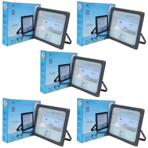 Image of D'Mak 100 Watt LED Flood Light Grey Body Down Chock Waterproof IP65 for Outdoor Purposes (5, Blue)