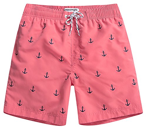 MaaMgic Trajes de baño para Hombres Bañador para Vacaciones en la Playa Secado rápido Piscina Nadar Rosa Ancla L