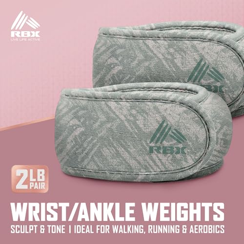 Image of RBX Wrist & Ankle Weights Set (2LB Pair /1LB Each), Adjustable Comfort Fit for Training & Toning