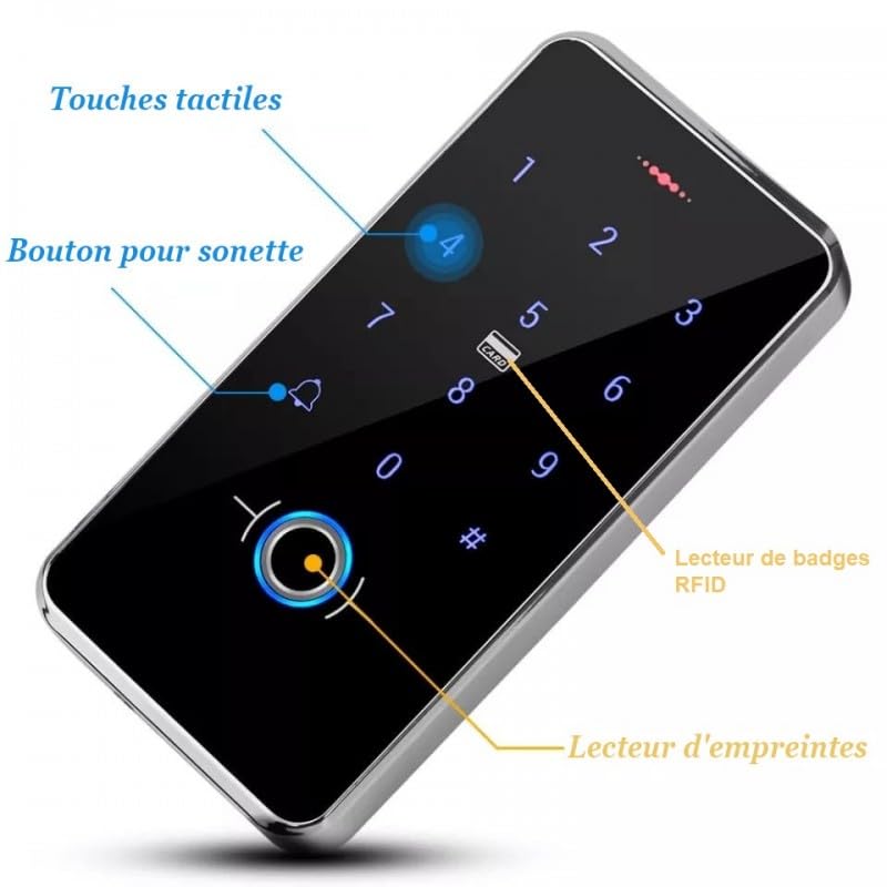 Digicode à codes et empreintes digital pour porte et portillon