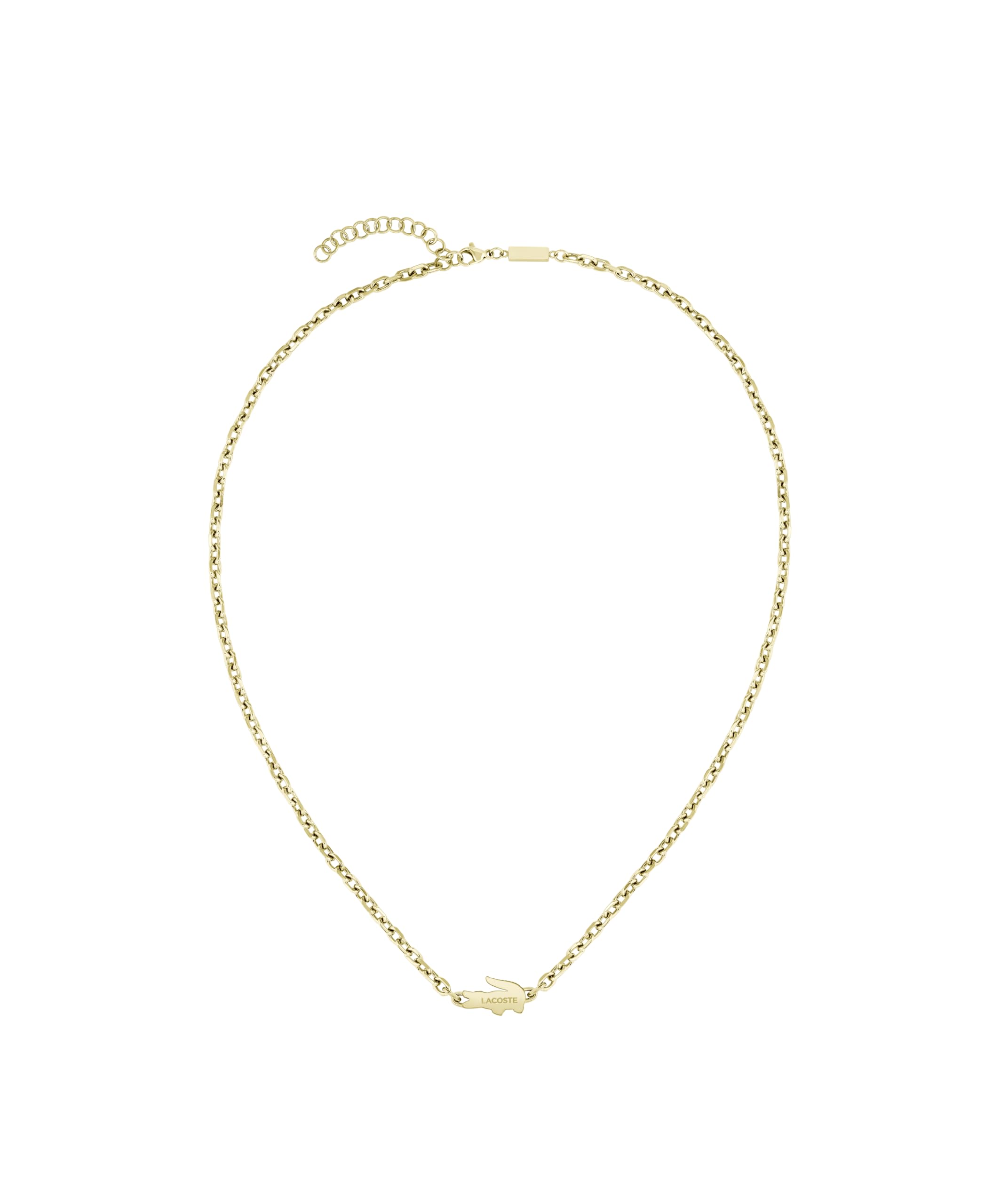 Lacoste Collier en Chaîne Pour Homme et Femme Collection ARTHOR en Acier Inoxydable avec Placage Ionique Or Jaune orné de Cristaux - 2040612