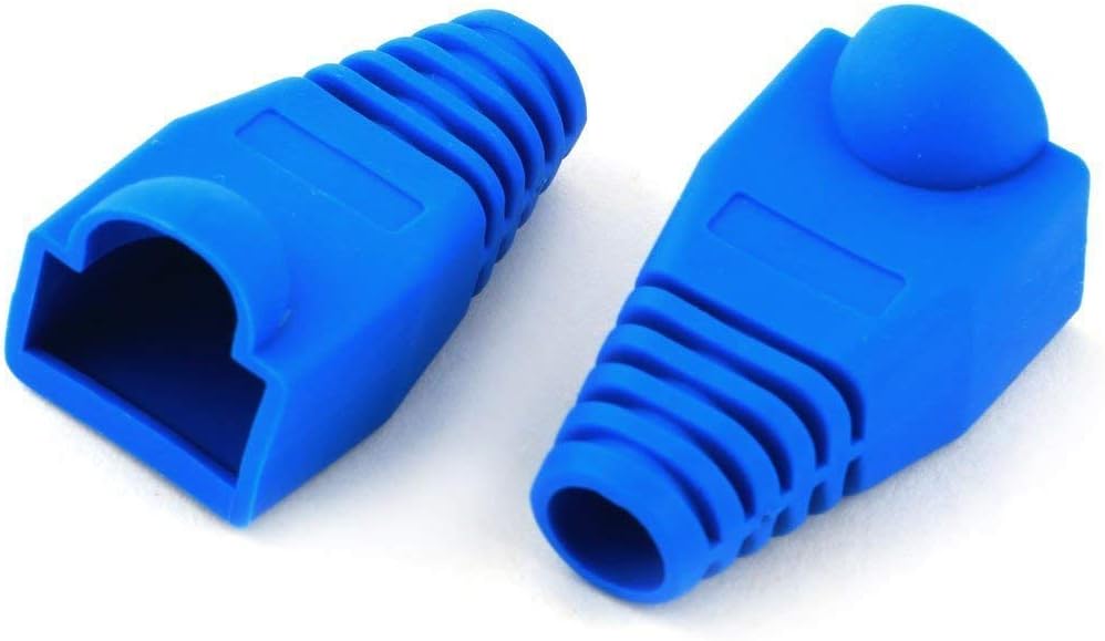 Keple RJ45 Protezione Plastica Ethernet Network LAN Strain Copri Plug Copriconnettori Proteggi | RJ45 Spine Gomma per Cat6 Cat6e Cat5 Cat5e Cavo Rete | 100 Pezzi, Bianca